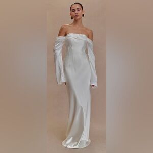 Meshki White Long Sleeve Dress